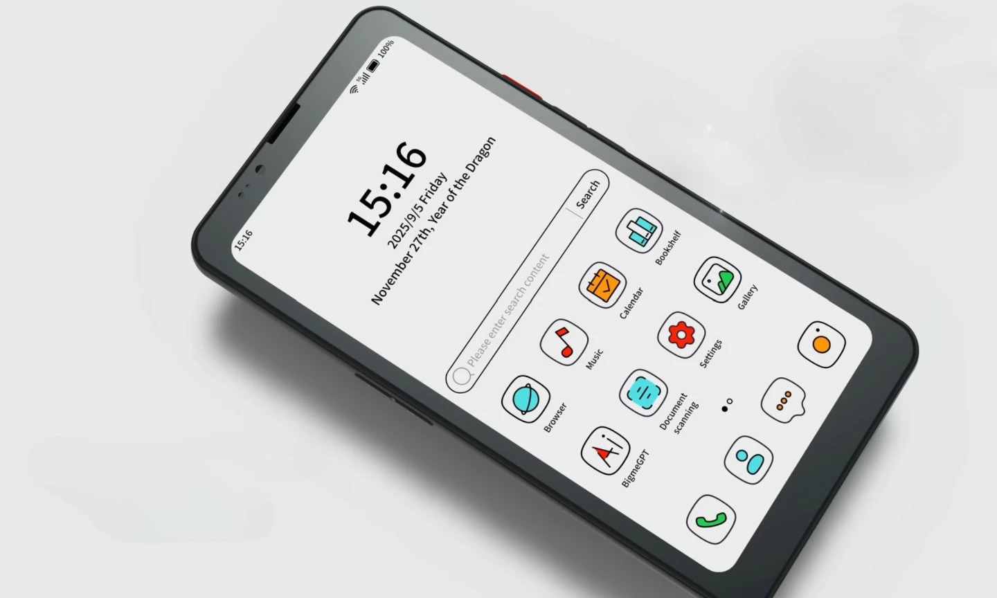 The handset can be viewed in direct sunlight, but also features adjustable frontlighting for after-dark usage